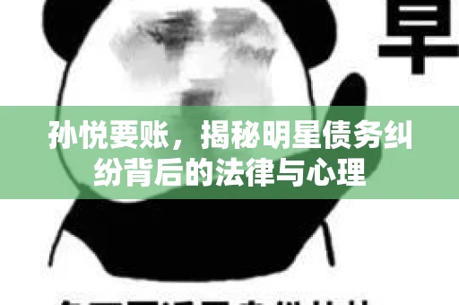 孙悦要账,揭秘明星债务纠纷背后的法律与心理 孙悦要账,揭秘明星债务纠纷背后的法律与心理