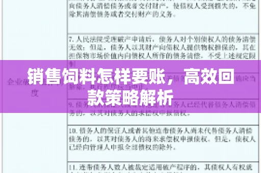 销售饲料怎样要账，高效回款策略解析