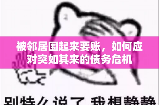 被邻居围起来要账，如何应对突如其来的债务危机