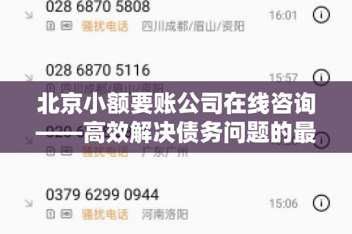 北京小额要账公司在线咨询——高效解决债务问题的最佳途径