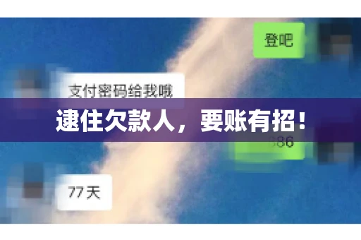 逮住欠款人，要账有招！